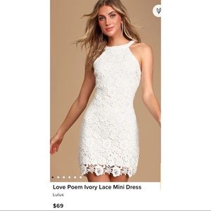 Lulus Love Poem Ivory Lace Mini Dress
